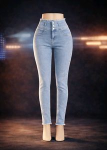 High-Waisted Denim Jeans