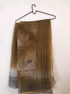 Brown Lightweight Georgette Saree For Daily Use