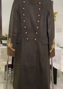 Ralph Lauren Long Military Coat in Khaki Green
