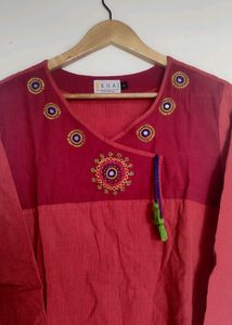 Red Kurta With Knot