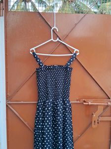 Bsck Polka Dress With Coat