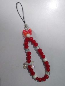 Red Glass Beads Phone Charm