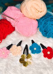 🎁Buy 2 Get 1 Free 🎁Crochet 🌺 Flower Hair Clips