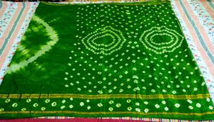 Green Bandhani Saree