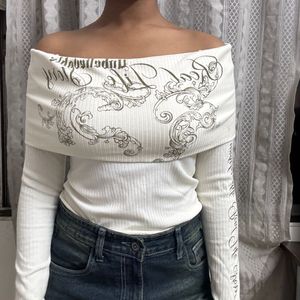 Vintage Y2K Inspired Ribbed Top
