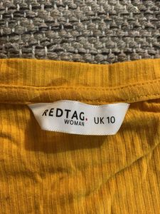 Mustard Ribbed Top - UK 10