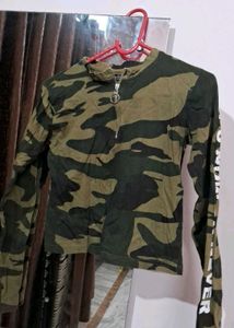 Camouflage Print Top