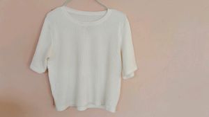 White Ribbed Crop Top 🤍