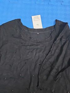 Black Top with Beads