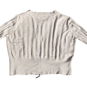Women Solid V- Neck Grey Sweater