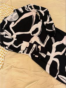 Abstract Print Long Sleeve Dress