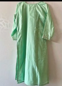 Mint Green Embroidered Kurti