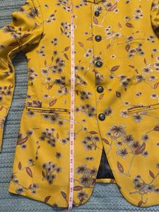 Floral Print Mandarin Collar blazer