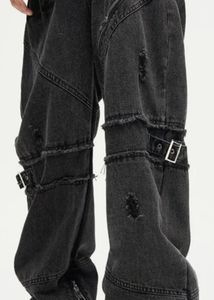 Distressed Black Denim Jeans