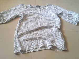 White Printed Top
