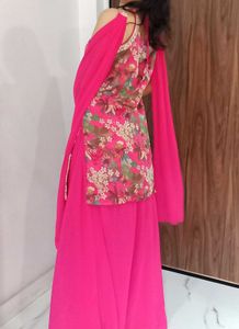 Brand New Heavy Rose Pink Sharara Set