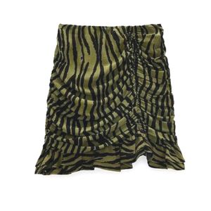 Zara Print Ruched Mini Skirt