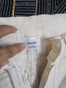 Urbanic Cream Denim Jeans - Size M