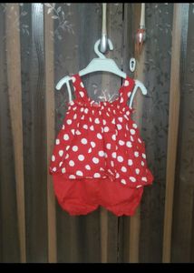 Red Baby Girls Top And Pant Set