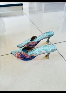 beautiful blue mukti heels