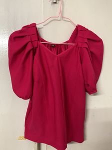 Pink Puff Sleeve Top
