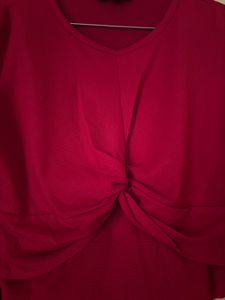 Red Long Sleeve Top