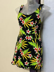 Floral Padded Vintage Beach Bay TropicalSwimdress