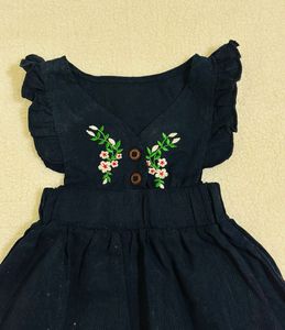 Embroidered Corduroy Mini Dress