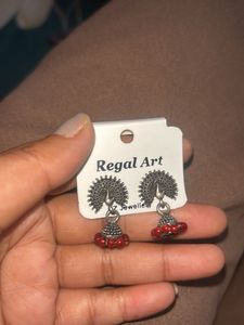Regal Art Peacock Jhumka Earrings
