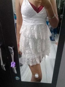 White Lace Mini Dress
