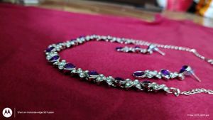 Elegant Purple Stone Necklace Set