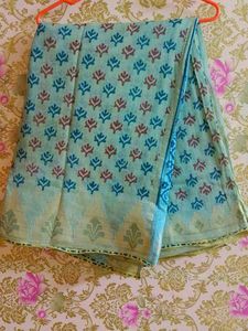 Multicolour Print Cotton Saree
