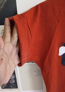 Vintage-Inspired Rolled Sleeve T-Shirt with Cat Pr