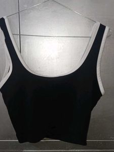 Black &amp; White Trim Tank Top