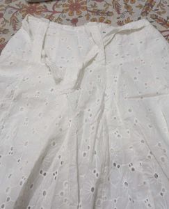 White Embroidered Skirt