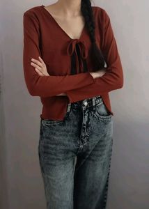 Tie-Front Knit Cardigan