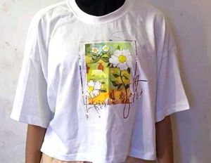 Floral Graphic Print White Tee