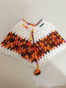 Handmade Crochet Poncho( 0-3 Age Girl )