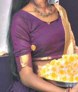 Stitched Purple Top And Skirt