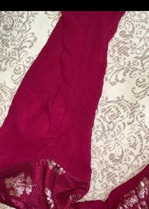 Burgundy Sequin Embellished Dress