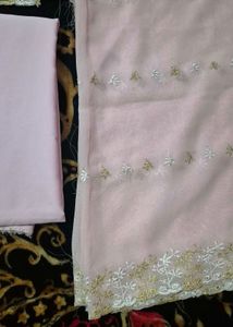 Elegant Pink Embroidered Suit Set