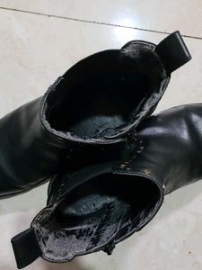 Genuine leather Black Studded Ankle Bo