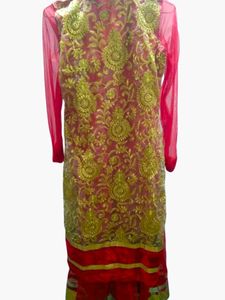 Red &amp; Gold Suit Women For Festival And Party Wear