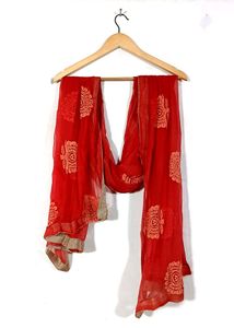 Red &amp; Gold Dupatta (Women)