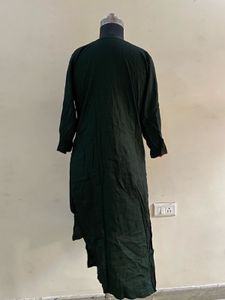 Embroidered Mehndi Dark Green Kurti