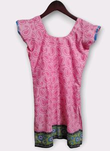 Pink Paisley Print Dress Cap Sleeves (Woman)