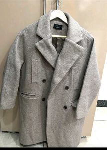 Stylish Grey Double-Breasted Coat