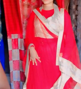 Beautiful Rose Red Multi Colour Lehnga Choli With