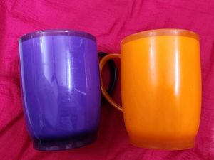 Set of 6 Colorful Plastic Mugs – Durable &amp; Lightwe