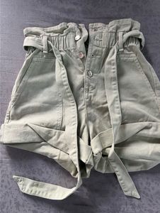 Olive Green High-Waisted Shorts